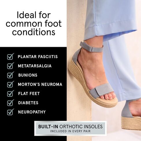 ABEO Riviera Ankle Sandals For Women | Arch Support Sandals Women's | Wedge Sandals For Women | Built-In Orthotic Insole in Saudi Arabia