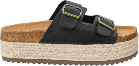 Corkys Footwear No Filter 2-Inch Platform Sandals with Adjustable Buckles and Comfortable Insoles - Stylish & Comfortable Espadrille Sandals - All Day Wear in Saudi Arabia