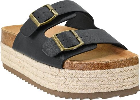 Corkys Footwear No Filter 2-Inch Platform Sandals with Adjustable Buckles and Comfortable Insoles - Stylish & Comfortable Espadrille Sandals - All Day Wear in Saudi Arabia