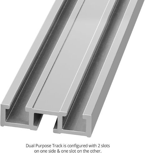 Woodpeckers Dual Purpose T-Track, 48 Inch, 3 Slot, Aluminum, USA Made, Universal Multi T Track for Woodworking, Hex Nuts, Hex Bolts - DPTRACK48 in Saudi Arabia