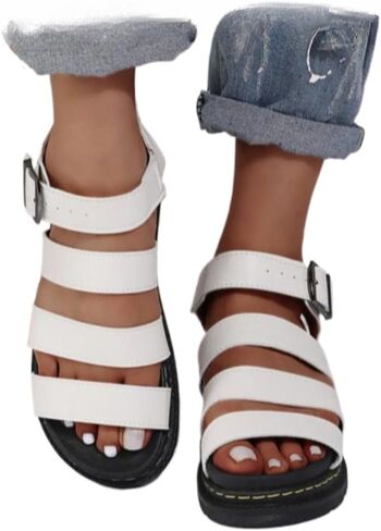 Women's Fashionable Solid PU Leather Sandals Platform Slides Casual Comfortable Slippers for Women Summer Lightweight Breathable Shoes for Daily Wear No Slip Chunky Sole Summer Beach Vacation in Saudi Arabia