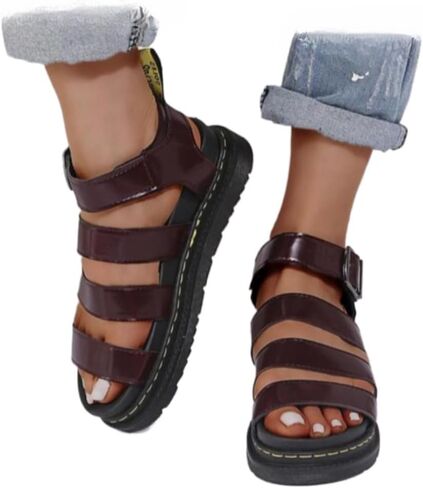 Women's Fashionable Solid PU Leather Sandals Platform Slides Casual Comfortable Slippers for Women Summer Lightweight Breathable Shoes for Daily Wear No Slip Chunky Sole Summer Beach Vacation in Saudi Arabia