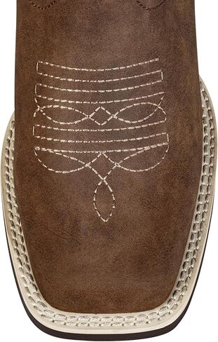 Shesole Women's Fashion Wide Square Toe Western Cowgirl Boots Boots Mid Calf مع Danvable Latex Insole Spur Ridge Heel لركوب الخيل Rodeo Country Concert Line Wedding Line in Kuwait