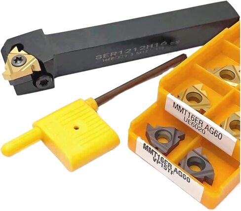 أداة تحول الخيط الخارجي 10pcs إدراج كربيد + 1PCS CNC أداة الأدوات الأجزاء الأجزاء مخرطة Dolunto (Ser1212H16 ، MMT16ER AG60 VP15TF) in Saudi Arabia