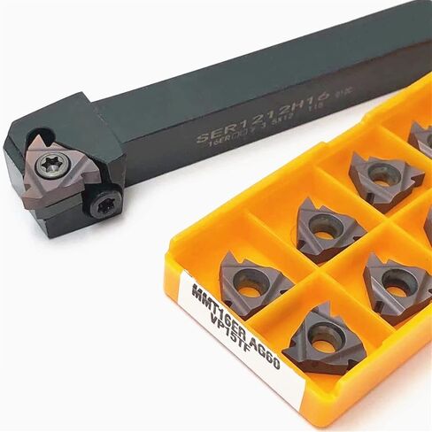 أداة تحول الخيط الخارجي 10pcs إدراج كربيد + 1PCS CNC أداة الأدوات الأجزاء الأجزاء مخرطة Dolunto (Ser1212H16 ، MMT16ER AG60 VP15TF) in Saudi Arabia