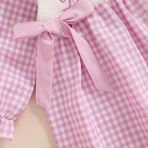 Newborn Baby Girl Little Sister Going Coming Home Outfit Ruffle Plaid Romper Cute Jumpsuit Smocked Clothes in Saudi Arabia