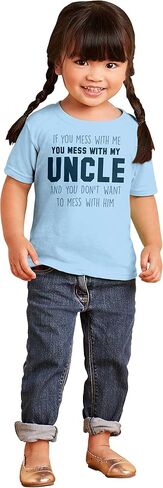 Brisco Brands You Mess with My Uncle Toddler Boy Girl T Shirt in Saudi Arabia