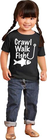 Brisco Brands Crawl Walk Fish Hook Outdoor Lover Toddler Boy Girl T Shirt in Saudi Arabia