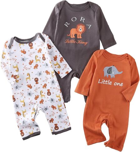 Baby Boy Romper Baby Long Sleeve Romper Toddler One-Piece Jumpsuit Newborn Girls Clothes Set in Kuwait