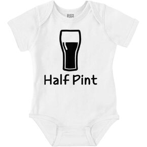 Brisco Brands Half Pint Milk Bottle Humor Dad Joke Baby Romper Boys or Girls