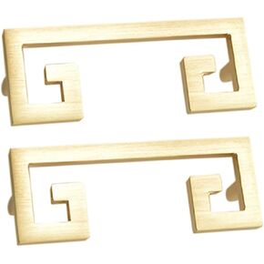 Chinese Style Pull Handles,Vintage Drawer Handles,2pcs Handle Grab Bars for Cabinet Simple Wardrobe Chinese Style Door Knob Gold Door Knobs Gold(10.30X3.90X2.30CM)