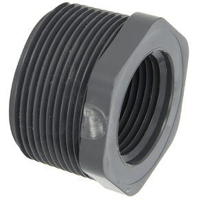 Spears 439-G Series PVC Pipe Fitting, Bushing, Schedule 40, Gray, 1-1/2" NPT Male x 1" NPT Female