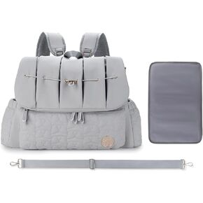 Stylish Waterproof Diaper Bag Backpack Nappy Changing Bag Travel Mummy Bag with Changing Pad & Single Shoulder Strap(Black)