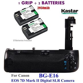 Kastar Pro Multi-Power Vertical Battery Grip (Replacement for BG-E16) + 2X LP-E6 Replacement Batteries for EOS 7D Mark II (Not for EOS 7D) Digital SLR Camera