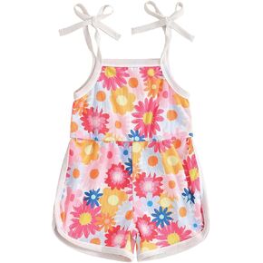 Strawberry Romper Outfit Baby Girl Summer Floral Sleeveless Spaghetti Strap Romper Playsuit Newborn Jumpsuit Clothes