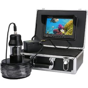 كاميرا الصيد تحت الماء DVR ، شاشة 7.0 بوصة ، كاميرا 1000TVL Fish Finder ، كاميرا LED IP68 بالأشعة تحت الحمراء مع 38 LED قابلة للتعديل ، لقارب بحيرة Ice (كابل 15M)