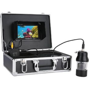 Fishing Camera DVR, 9.0 Inch Screen, 1000TVL Fish Finder Camera, IP68 Infrared LED Camera with Adjustable 38 LEDs, for Ice,Lake (15M Cable)