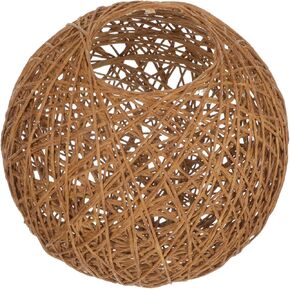 Elegant Rattan Woven Ball Shape Lamp Cover Ceiling Light Protective Cover Lampshade Decor for Hotel