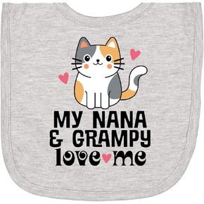 inktastic Nana and Grampy Love Me Cat Newborn Bib