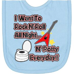 inktastic I Want To Rock N' Roll N' Potty Everyday Newborn Bib