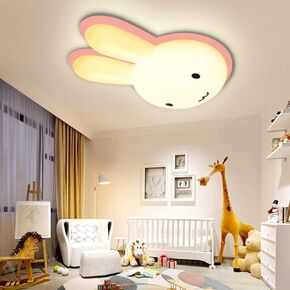 Cartoon LED Ceiling Lights Dimmable with Remote Control Cute Rabbit Design Bedroom Lamp,Chandelier Lamp