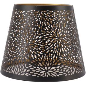 Forest Tree Hollow Out Metal Lamp Shade - E26/E27 غطاء حديدي مزخرف مع نمط الذهب الداخلي للطاولة والجدار ومصابيح السقف - أسود