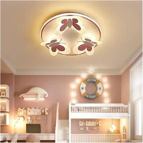 Kids Ceiling lamp Butterfly Decorative Pink Ceiling Light Study Children Room Kid Creative Lamps Indoor Girl Bedroom lamp,for Living Room