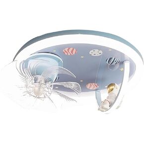 LED Fan Lamp with Lighting Remote Control Modern Cartoon Design Creative Acrylic Lampshade for Living Room Bedroom Kids Room Nursery School