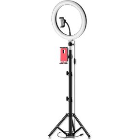 26cm/10inch بوصة LED LED Light 3 ألوان 10 مستويات قابلة للضايق 3200-5600K درجة حرارة اللون مع حاملات ترايبود وأحواضي اللوحات لمكياج Sream Live