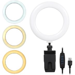6'' Ring Light for Laptop, Computer Clip Video Fill Light Conference Ring Beauty Live Light for Zoom Meetings,Makeup,Selfie,Tiktok,(Dimmable & USB Powered), 1, Black