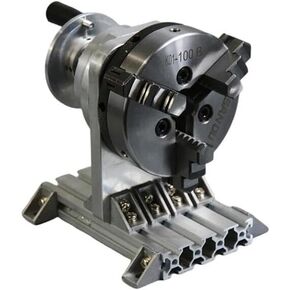 Mini Horizontal Manual Rotary Chuck 22mm Through Hole Bearing Steel & Aluminum Alloy Structure Forward/Reverse Jaws