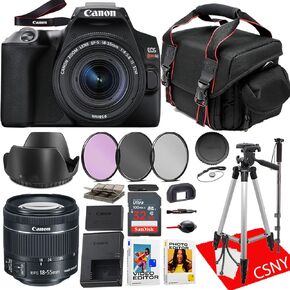 Canon EOS Rebel SL3 DSLR Camera with 15-55mm Lens + 32 GB Memory + Tripod + Monopod + Camera Case + More (23 pc Bundle) (Renewed)