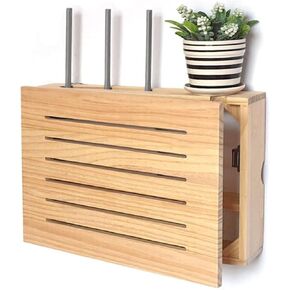 Router Shelf Wall Mount WiFi Router Storage Box, Floating Shelf Router Bracket WiFi Storage Box Cable Organizer Box Wall Shelf Power Strip Protector Hider Desktop Storage Box