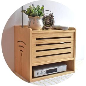 Router Shelf Wall Mount WiFi Router Storage Box, Network Set-top Box Router Storage Box TV Lower Row Socket Occlusion Box Wireless WiFi Router Shelf, 30x32x22cm