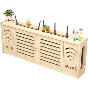 Router Shelf Wall Mount WiFi Router Storage Box, Wireless WiFi Router Storage Box,Home and Office WiFi Router Adjustable Cable Box, Hider Cord Management Container