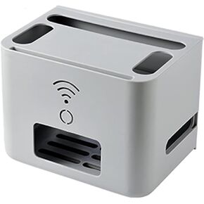 Router Shelf Wall Mount WiFi Router Storage Box, 2-Tier Bracket, WiFi Desktop Storage Box, Decorative Cable Organizer Box, Cord Management Box, Power Strip Protector Hider