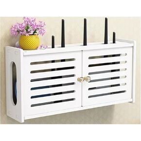Router Shelf Wall Mount WiFi Router Storage Box, WiFi Router Storage Boxes,Router Organizer, Hider Cord Management Container,Power Strip Protector Hider,Creative Decorative Storage Box
