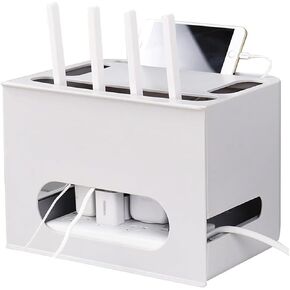 Router Shelf Wall Mount WiFi Router Storage Box, Drawer Type Desktop WiFi Storage Box, 2-Tier Bracket, Cable Organizer Box, Power Strip Protector Hider