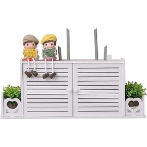 Router Shelf Wall Mount WiFi Router Storage Box, Double Door Bracket Wall Mount, Floating Wall Shelf, WiFi Storage Box, Cable Organizer Box, Power Strip Protector Hider