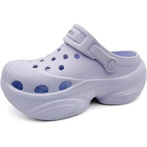 Amoji Women Platform Clogs Thick Yard Garden Shoes Summer Sandals 0859