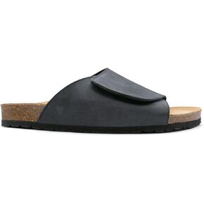 Sandgrens Handmade Unisex Cork Slides | European Top Grain Leather Sandals with Soft Suede Footbed, Adjustable Upper, and EVA Rubber Sole | Vigo