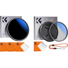 67mm Variable ND/CPL/Lens Cap Kits (3Pcs) Neutral Density ND2-2000(1-11 Stops) Polarizing Lens Filter with 18 Multi-Layer Coated for Camera Lens