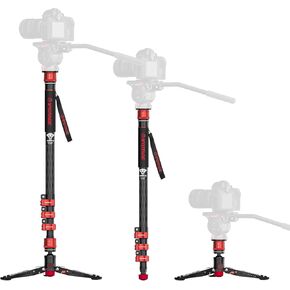 Ifootage Monopod Cobra 3 C180F ، 71 "Monopod احترافي ألياف الكربون للكاميرات ، Max Load 17.64 LBS ، عنصر جديد وجيد مع صندوق معيب