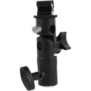Flash Umbrella Mount Bracket Metal Flash Lamp Holder Multipurpose Umbrella Bracket 1/4'' 3/8'' Socket Compatibility Professional Photography Accessory