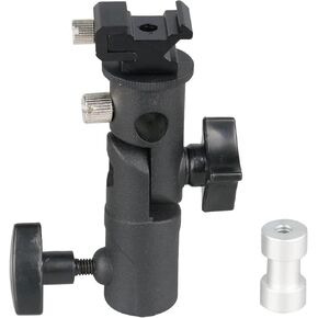 Camera Bracket E-Shape Mount Tilt Light Stand Metal Umbrella Softbox Holder Adapter