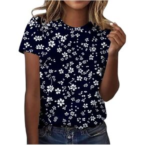 Womens Plus Size Short Sleeve Graphic Shirts Summer Tops Tees Casual Loose Tshirts Trendy Dressy Elegant Blouse