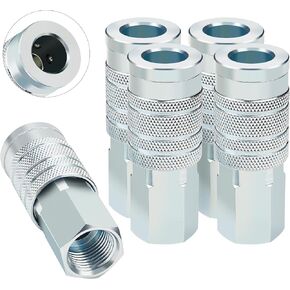 1/2" I/M Industrial Type Air Coupler with 1/2" FNPT, Steel High Flow 5PCS Air Tool Fittings