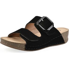 WHITE MOUNTAIN Women's Fearful Double-Strap Mini-Wedge Sandal in Saudi Arabia