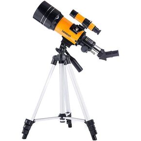 Astronomical Telescope,300mm Focal Length 70mm Aperture Refractor Monocular Telescope 175X Lens with Tripod Moon Filter