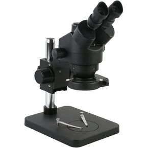 7-45X Trinocular Stereo Microscope, 0.5X/1X/2X Auxiliary Objective, 56 LED Ring Light, Small Bracket, 35X-225X Magnification, Perfect for PCB Soldering & Outside Use